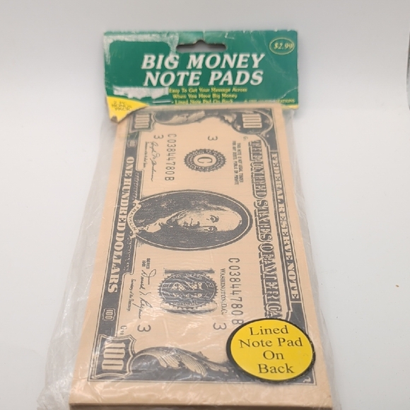 Other - Vintage Big Money Note Pads 1995